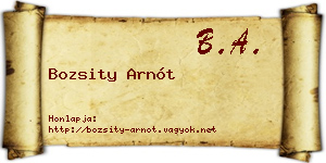 Bozsity Arnót névjegykártya