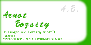 arnot bozsity business card